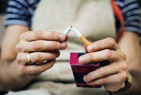 Smoker quitting the cigarette